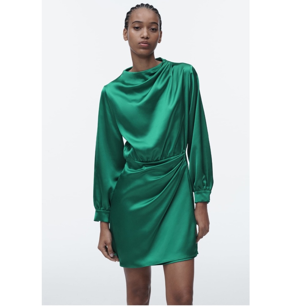 Zara satin effect mini dress.
